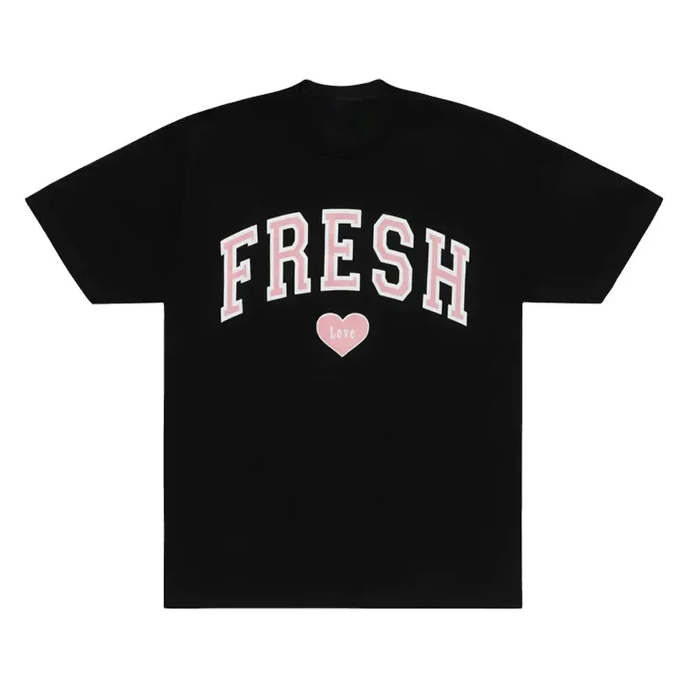 Fresh Love Varsity T-shirt Crewneck Short Sleeve Tee Tops Harajuku Streetwear Women and Men Fashion Clothes Sturniolo Triplets