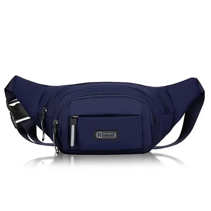 Men Canvas Fit Waistpack Mobile Fanny Waist Packs Men's Sports Outdoor Leisure Running Anti Theft Ultra Thin Invisible Waist Bag Blue