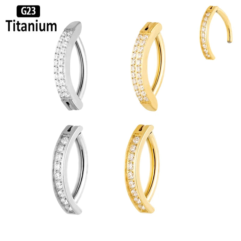 G23 Titanium Piercing 14G Belly CZ Button Ring Reverse Curved Navel Ring Women Bar Length Barbell Piercing Body Jewelry Earrings