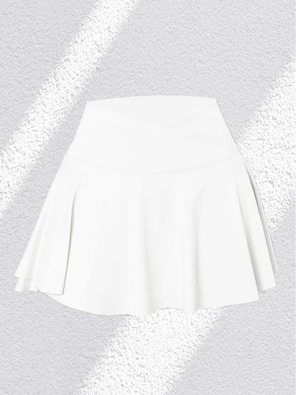 3Pack Dopamine Pockets Tennis Skirts for Women Fitness Skinny Pleated Skirt Outdoors Corset Pockets Shorts High V Waist White1PCS