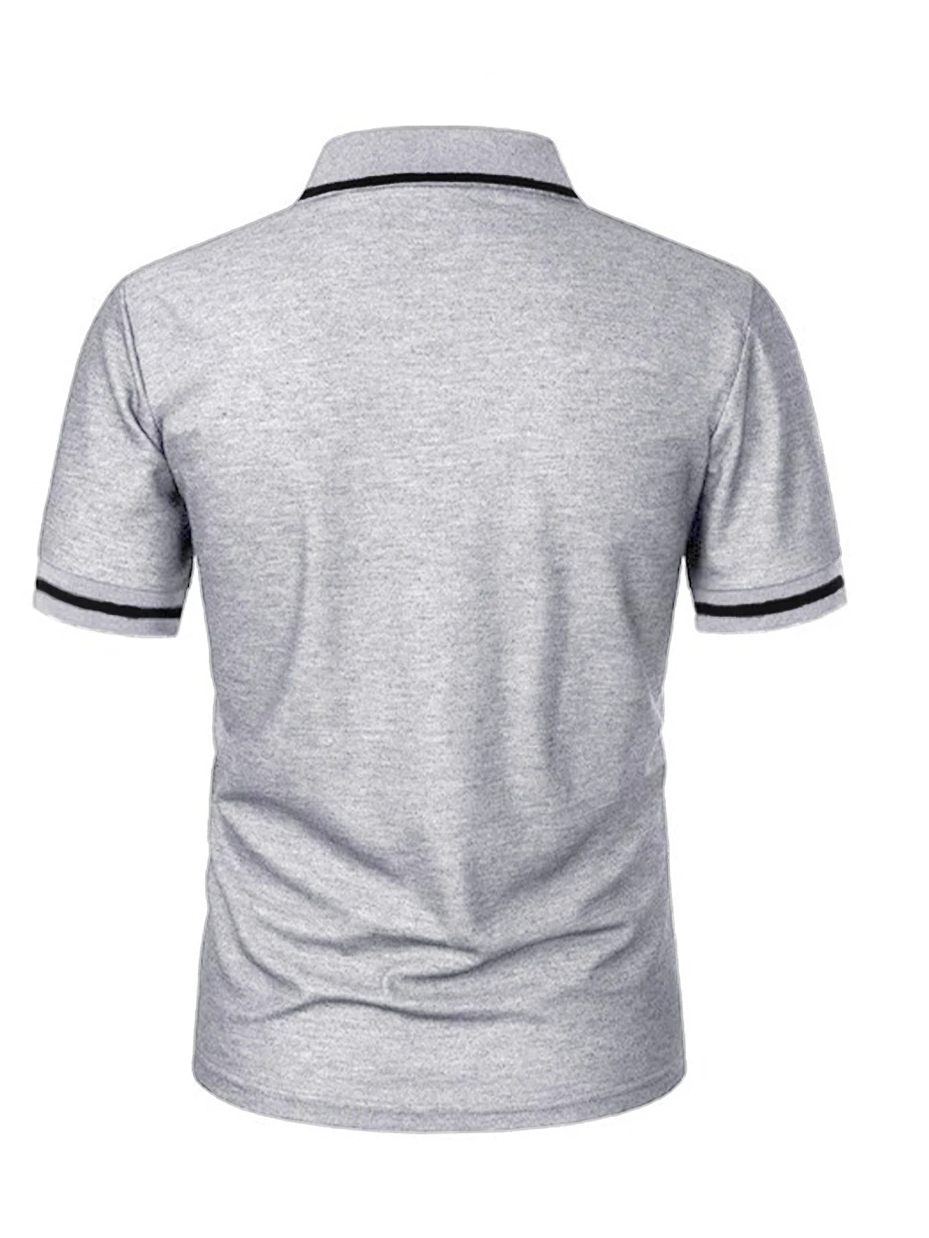 Men's Trendy Short Sleeve Polo - Breathable Casual Top with Pockets