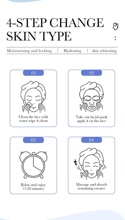 12pcs Hyaluronic Acid Hydrating Facial Mask Sheet Masks For Face Hydrating Shrinking Pores Moisturizing Face Masks Skin Care