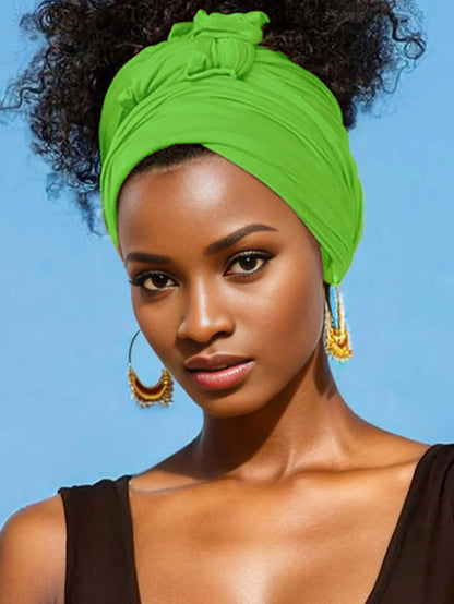 Hot selling stretch jersey turban african headband solid color super soft extra long breathable headband for women