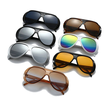 SHAUNA Fashion Oversized Pilot Men Sunglasses Retro Gradient Mirror Shades UV400 Women Sun Glasses
