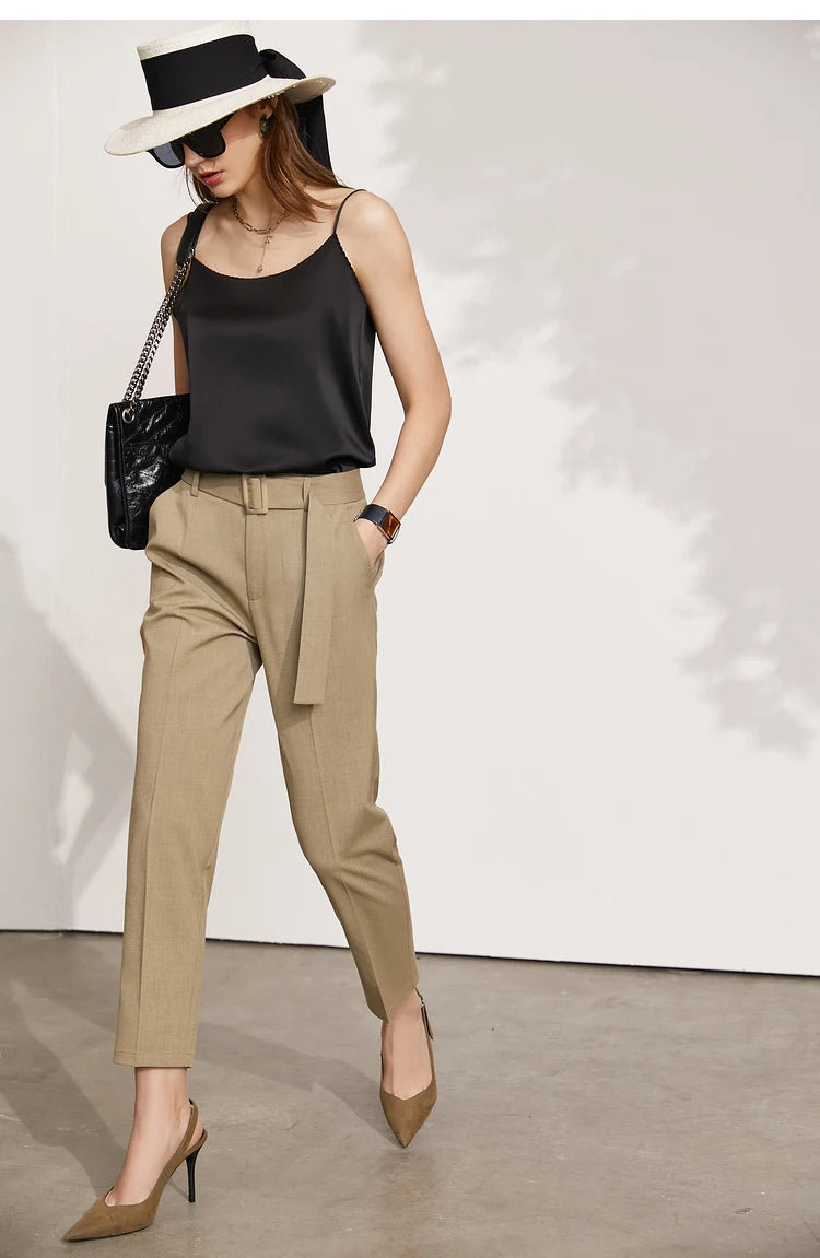 AMII Minimalism Sleeveless Top Women 2024 Summer New Camisole&Vest Office Lady Straight Chiffon Casual Female Clothing 12140330