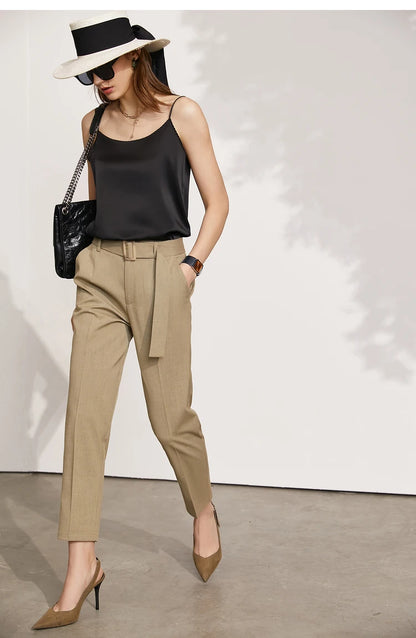 AMII Minimalism Sleeveless Top Women 2024 Summer New Camisole&Vest Office Lady Straight Chiffon Casual Female Clothing 12140330