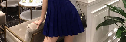 Hebe Sle Retro Collar Little Bla Dr Women Sweet And Spicy Waist Cinching Summer ort Sve High Waist A-Line Dr