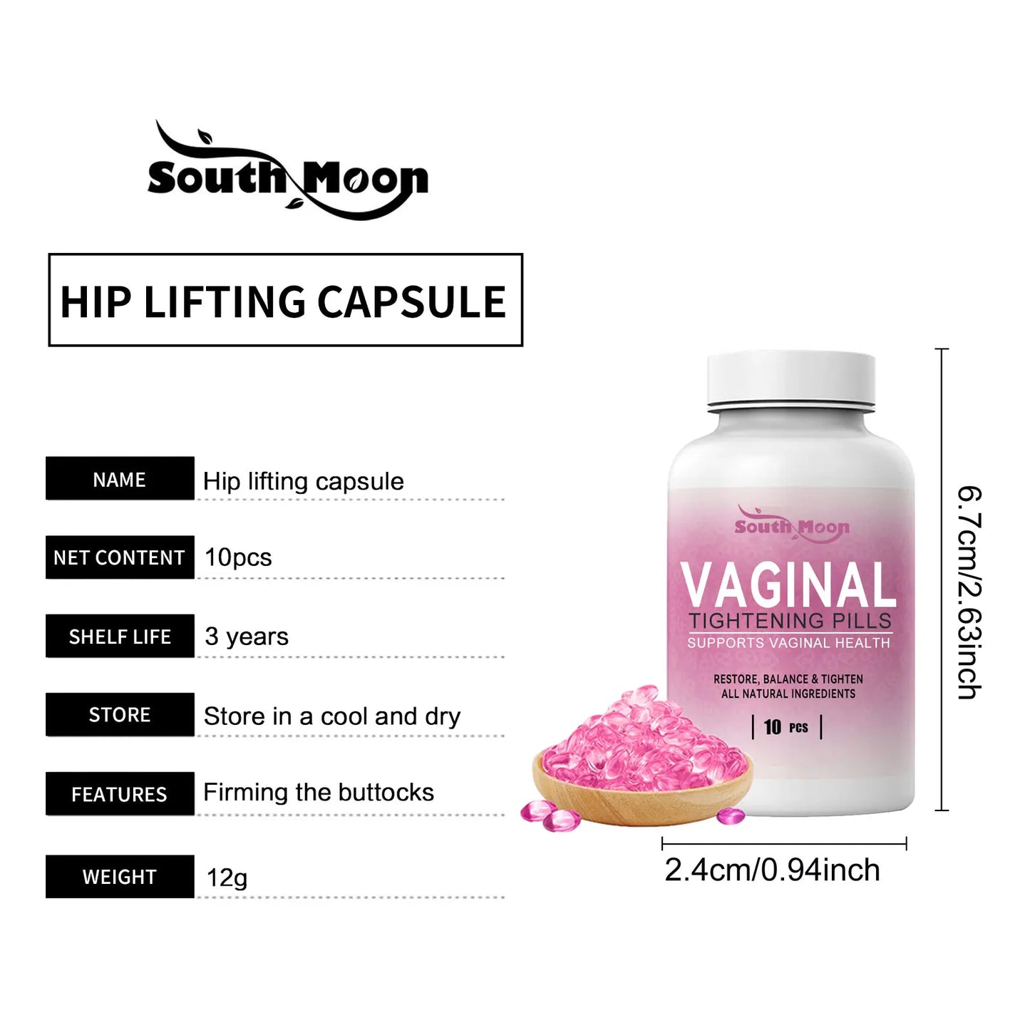 Hip Lifting Capsule Tightening Warping Buttock Prevents Sagging Collapse Sexy Butt Enlargement Plump Hip Fats Women Body Shaping