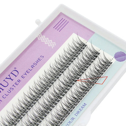MUYD 120pcs Premium Mink Individual Fishtail Eyelash Extension Natural 3D Cluster Eyelashes Professional Makeup Flared Lashes
