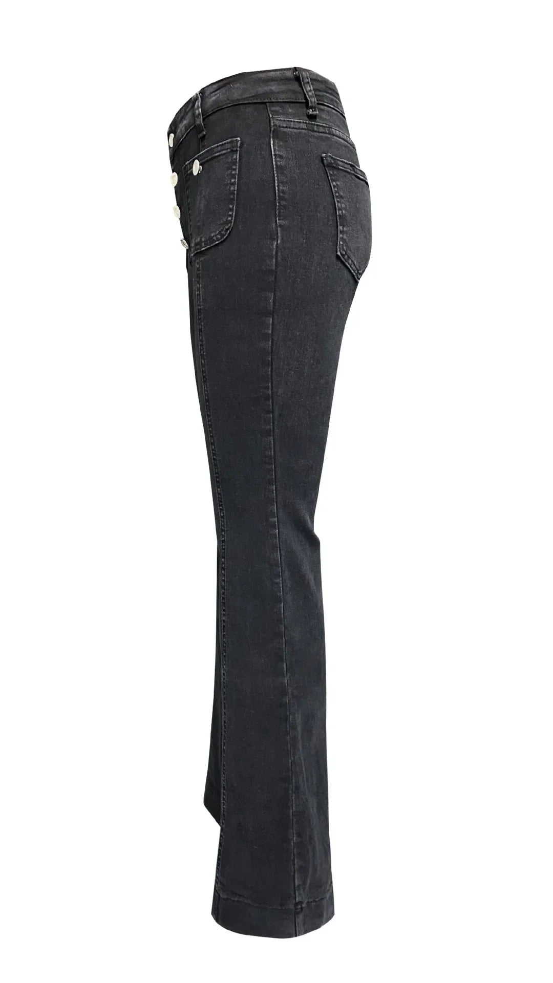 Flare Pants Women Mom Jeans Vintage Wide Leg Pants Denim High Waist Holes Pockets High Street Work Party Club Jeans Elegant Y2k