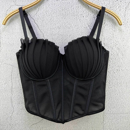 Y2k Top Women Clothing Sexy Tops Camis Tees Fashion Clothes Corset Streetwear Party Club Underwear Bustiers Slimming Lingerie A-Black
