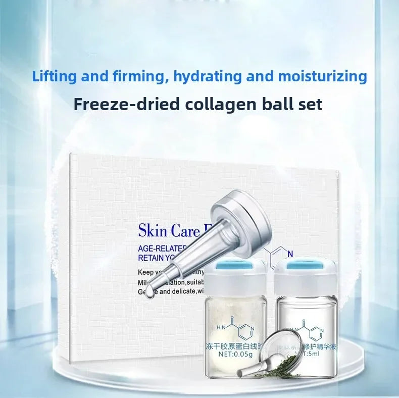 Korea Facial Hydrolyzed Silk Protein Collagen Thread Ball Serum Moisturiz Hydration Lifting Firm Fine lines Essence SkinCare