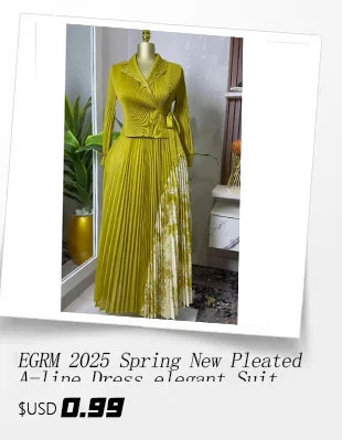 EGRM Miyake Solid Pleated French Three-dimensional Fungus Edge Cake Dress Women's Loose Long Dresses 2025 Summer New 6R8109