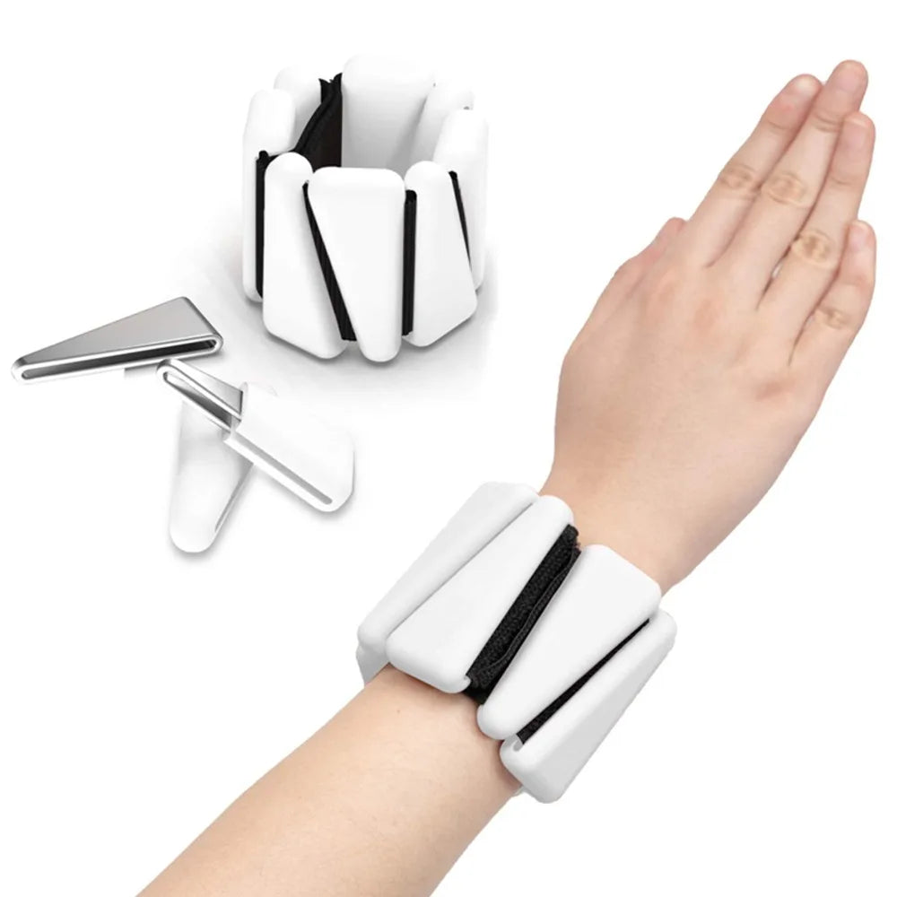 Adjustable Wrist Weight Bracelet Sweat-proof Silicone Weighted Wrist Strap Universal Skin Friendly White