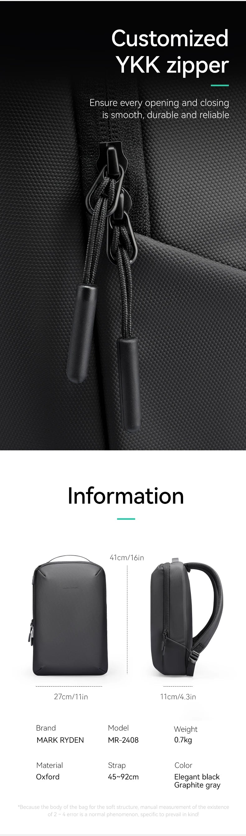 Mark Ryden 2025 new lightweight men's short distance travel high quality large capacity backpacks