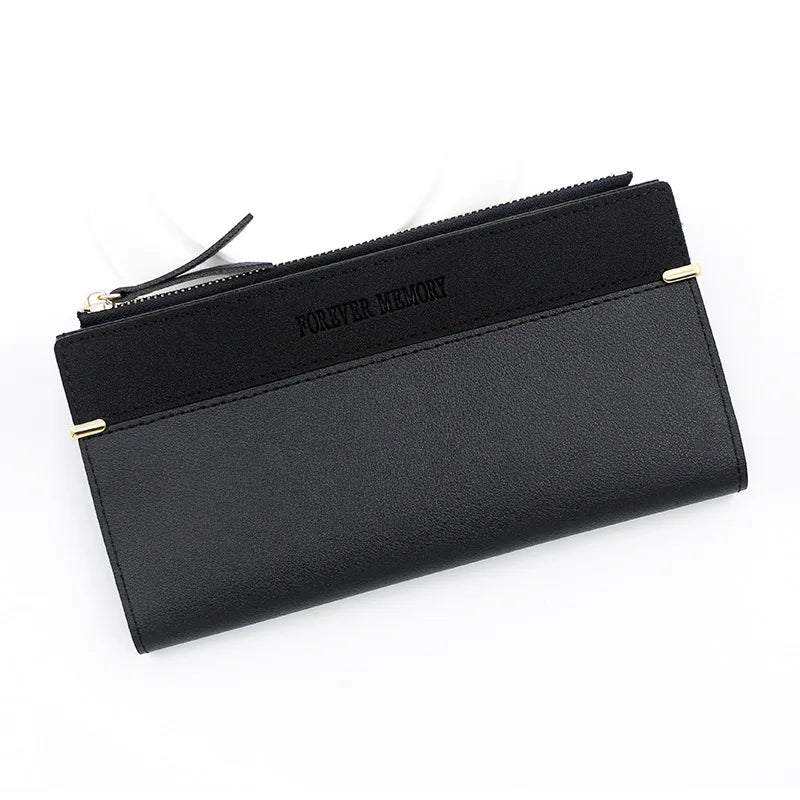 Long Purses For Women Wallet New Fashion Long Coin Purse Card Holder Small Ladies Wallet Female Hasp Mini Clutch billetera bolas black2 CHINA