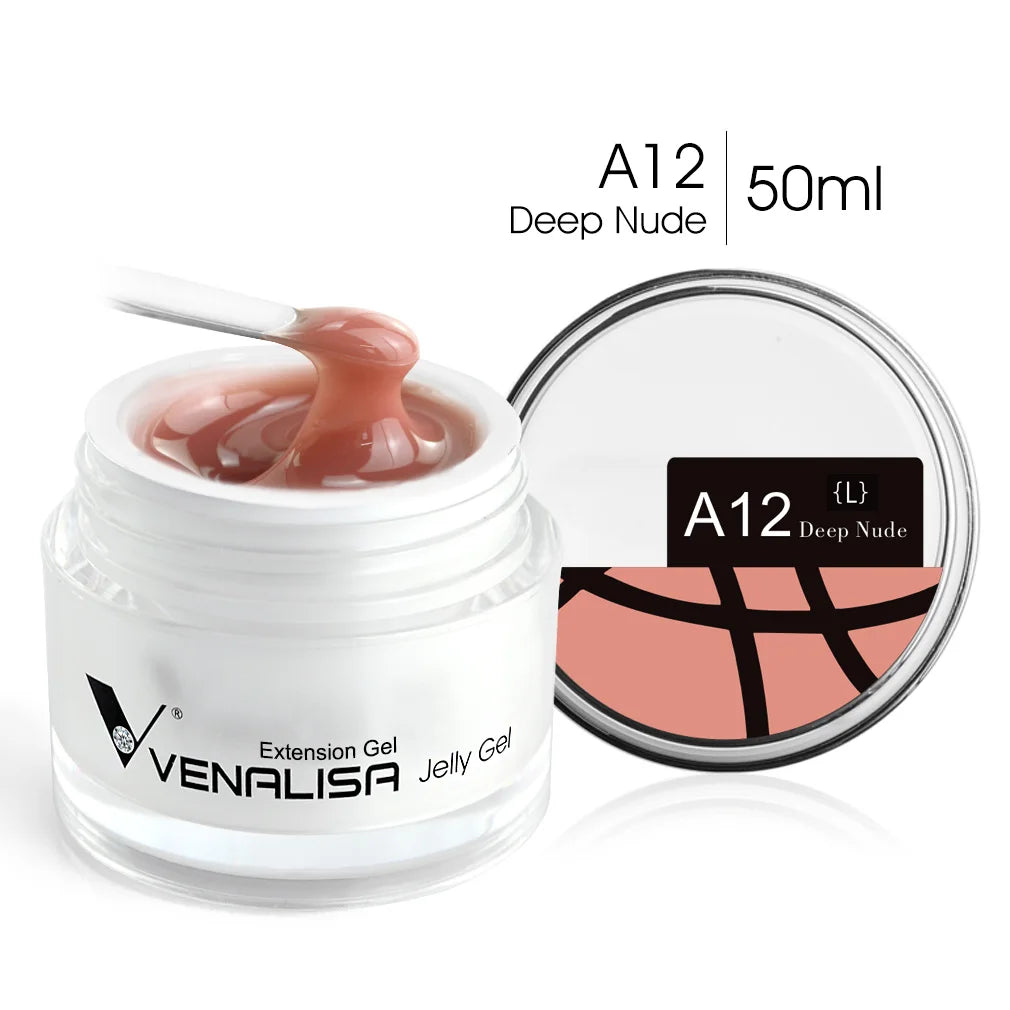 50ml Venalisa Soak off Thick Jelly Gel UV Construction Gel Builder Extend 24 Color Camouflage Milky White Nail Art Hard Nail Gel A12L