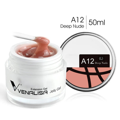 50ml Venalisa Soak off Thick Jelly Gel UV Construction Gel Builder Extend 24 Color Camouflage Milky White Nail Art Hard Nail Gel A12L