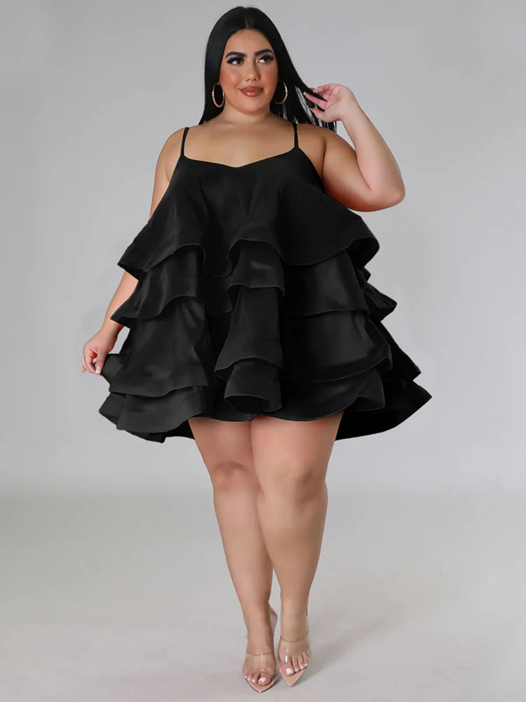 Elegant Chic Large Women Dresses Satin Summer Sexy Party Dress Strap Sleeveless Loose Plus Size Dresses Wholesale Dropshipping black