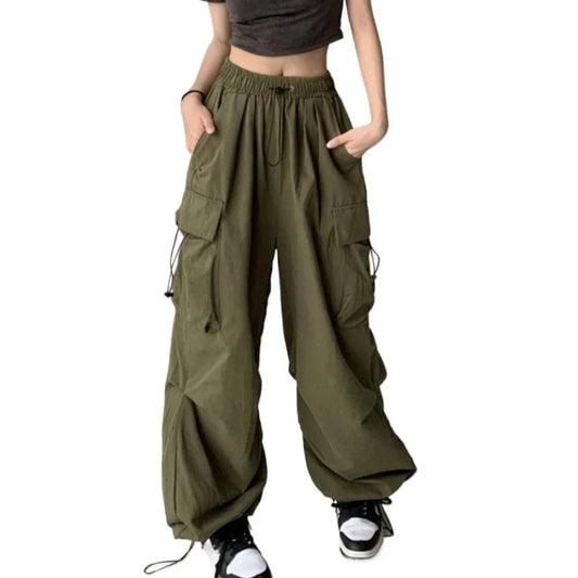 Retro Cargo Pants Women Fashion Streetwear High Waist Thin Casual Sweatpants Harajuku Sports Pants Woman Clothes Trousers Mujer Badiee Stylez