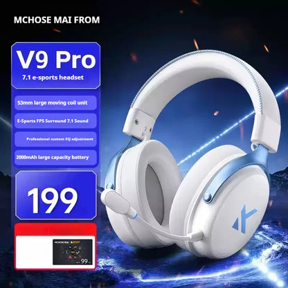 MCHOSE V9 pro Wireless Bluetooth Headset Low Delay Three Mode Microphone Noise Reduction Dynamic Sound for Office And Gaming Badiee Stylez
