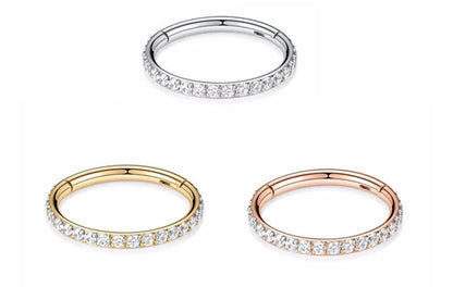 Surgical Steel Nose Rings Hinged Segment Ear Cartilage Tragus Earrings Helix Hoops CZ Septum Clicker Piercing Body Jewelry