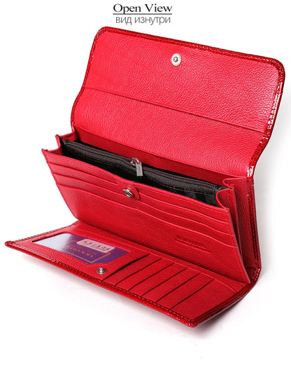 Free Gift Women Leather Wallet Long Ladies 3 Folders Clutch Money Bag Design Purse Fashion AE605-25