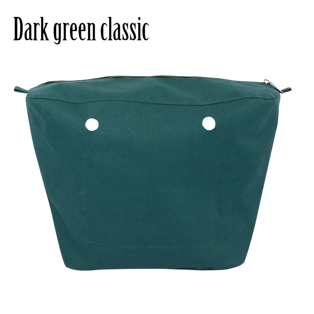TANQU New Waterproof Inner Bag Organizer Insert Zipper Pocket for Classic Mini Obag Canvas Material for O Bag dark green classic CHINA