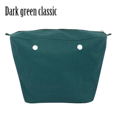 TANQU New Waterproof Inner Bag Organizer Insert Zipper Pocket for Classic Mini Obag Canvas Material for O Bag dark green classic CHINA