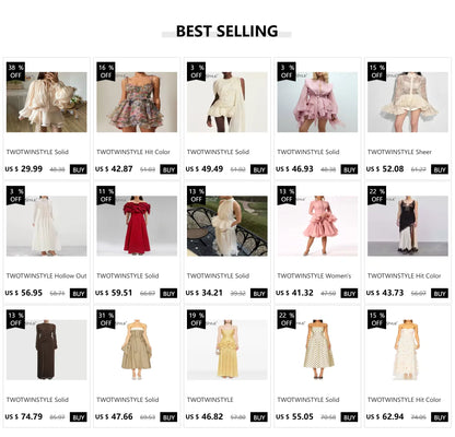 TWOTWINSTYLE Solid Spliced Belt Slimming Dresses For Women O Neck Long Sleeve High Waist Temperament Long Dress Female Clothes