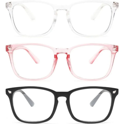 Stylish Blue Light Glasses for Woman - Computer Glasses 99% Blue Light Blocking - Lightweight TR90 Frames - 3 pack Badiee Stylez