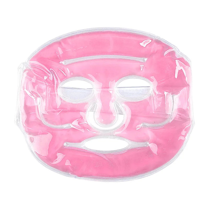 Cold Face Eye Mask Ice Pack Reduce Face Puffy, Dark Circles, Gel Beads Hot Heat Cold Compress Pack, Face SPA for Women Sleeping pink