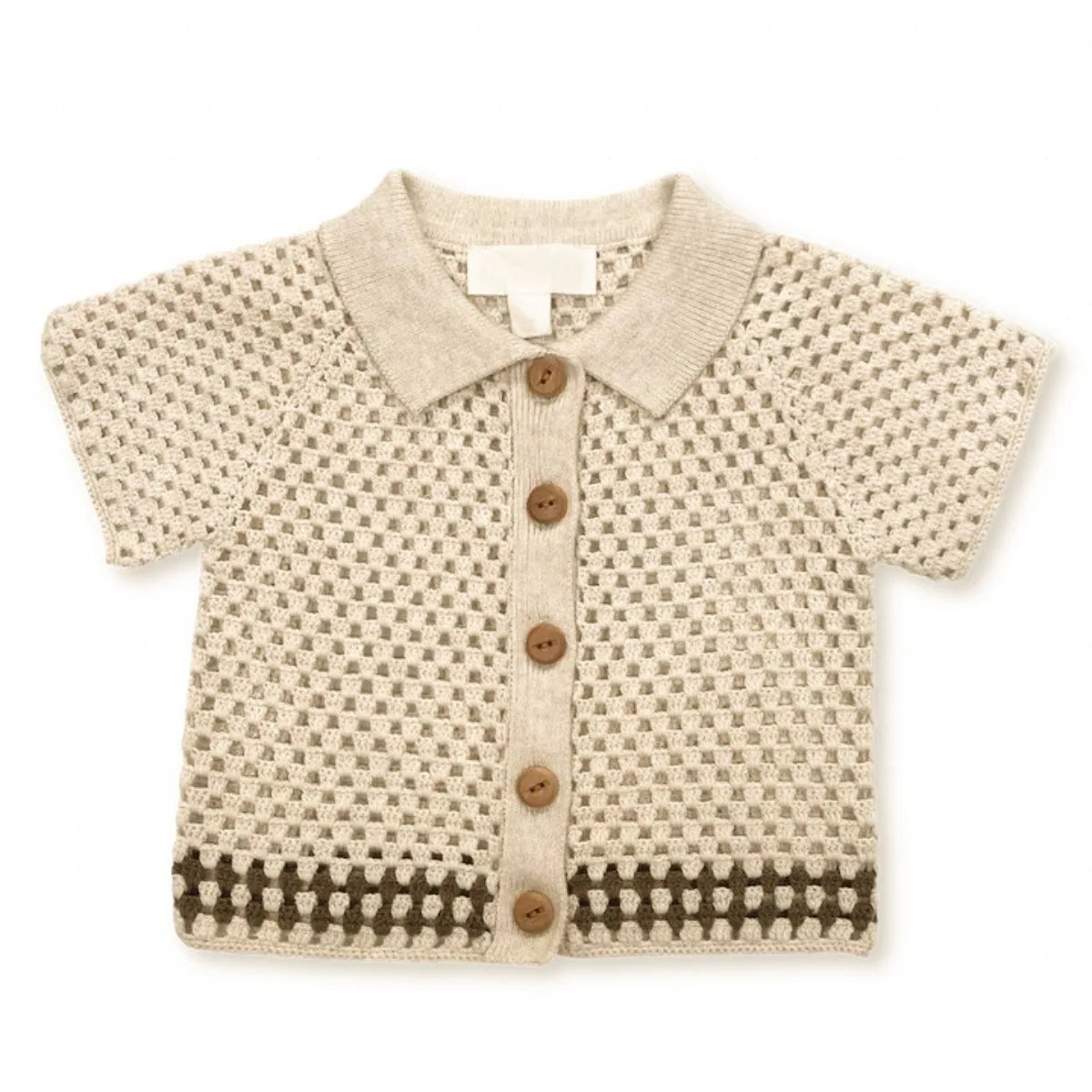 2025 Summer New Baby Short Sleeve Hollow Knit Cardigan Solid Infant Girl Coat Cotton Toddler Boys Knitted Jacket Kids Clothes