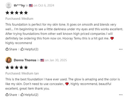 Waterproof Foundation Full Coverage, Oil-control Matte Velvet Nourishing Flawless Cream Foundation, 0.7oz Cream Bronzer Makeup