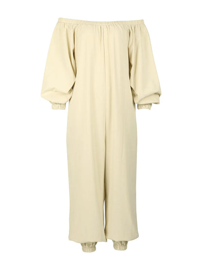 Women's autumn and winter new fashion and comfortable linen long-sleeved sexy wide-leg jumpsuit Badiee Stylez