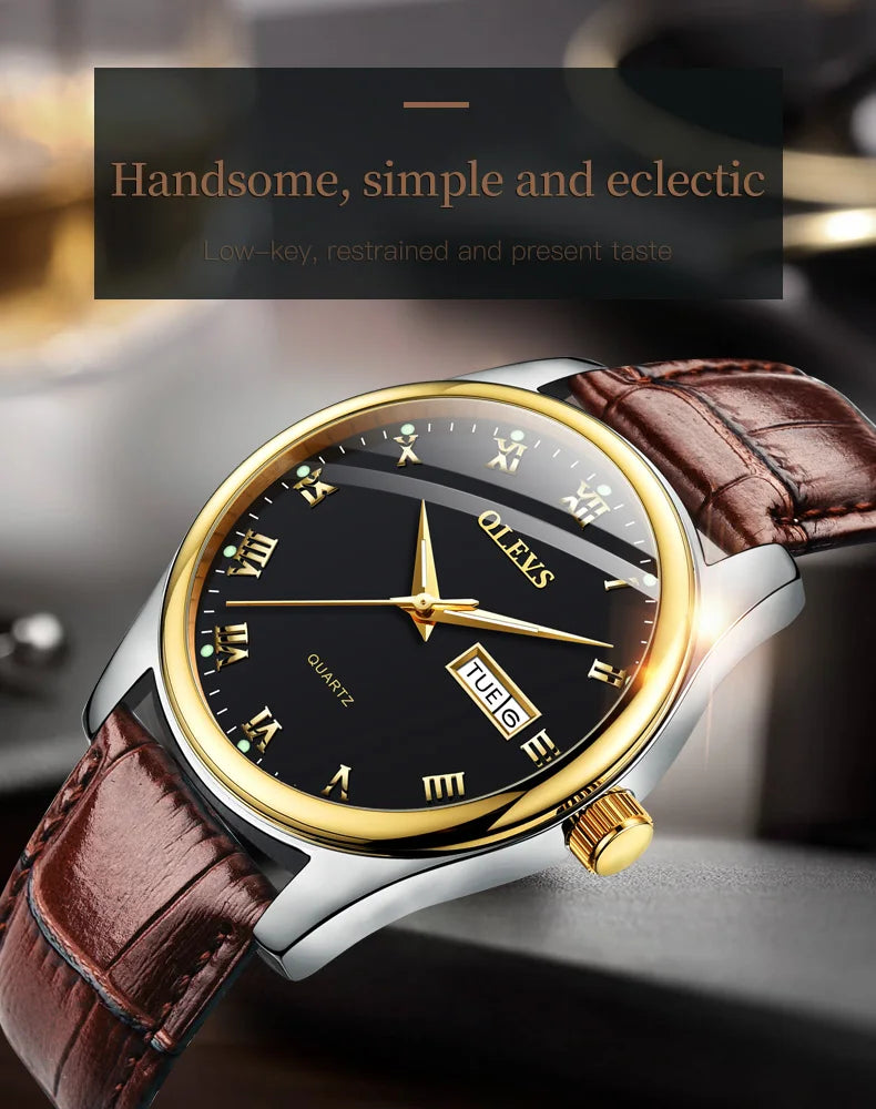 OLEVS Brand Belt Style Double Calendar Quartz Women's Watch 5582