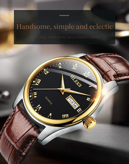 OLEVS Brand Belt Style Double Calendar Quartz Women's Watch 5582