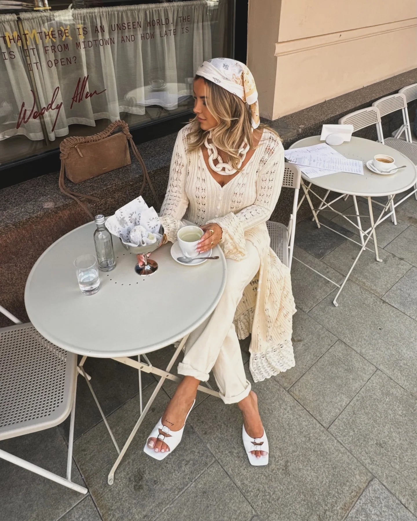 DSMTRC 2025 Holiday Knitted See-throught Cardigan Dress V Neck Long Flare Sleeves Leisure Long Trendy Single Breasted Autumn