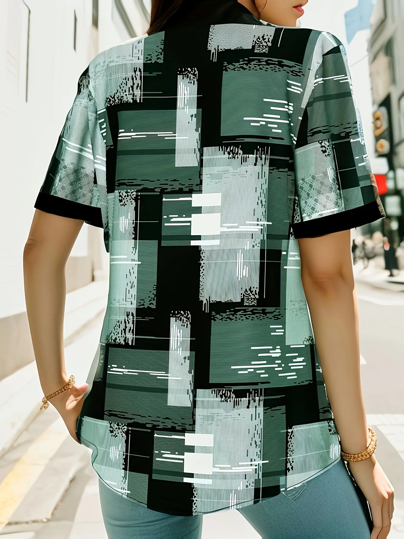 Women's plus size shirt summer chic elegant shirt casual women's fashionable shirt