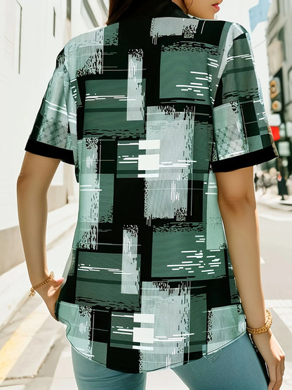 Women's plus size shirt summer chic elegant shirt casual women's fashionable shirt