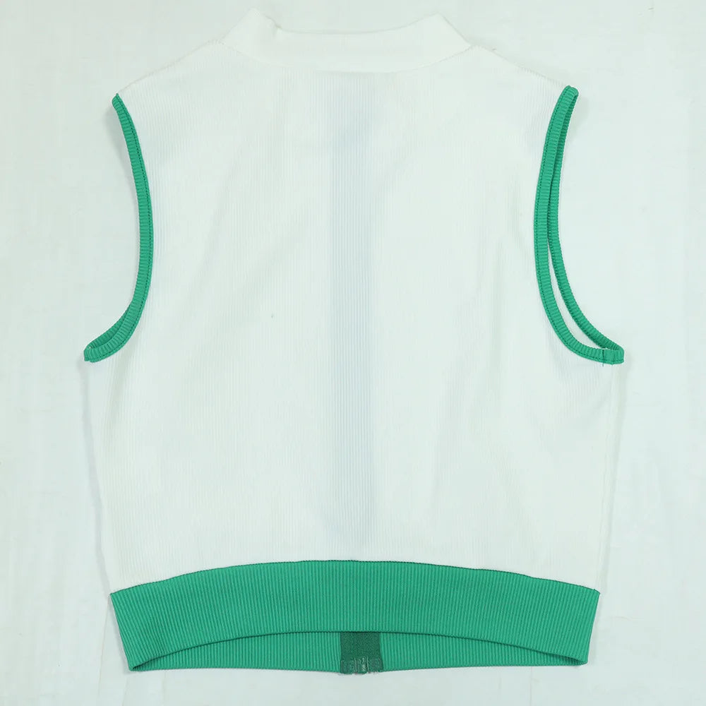 CM.YAYA Women's Set Sleeveless V-neck Vest + Pleated Skirts 2025 Summer Cute Street Beach Two 2 Piece Sets Outfits Tracksuit