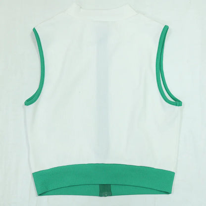 CM.YAYA Women's Set Sleeveless V-neck Vest + Pleated Skirts 2025 Summer Cute Street Beach Two 2 Piece Sets Outfits Tracksuit