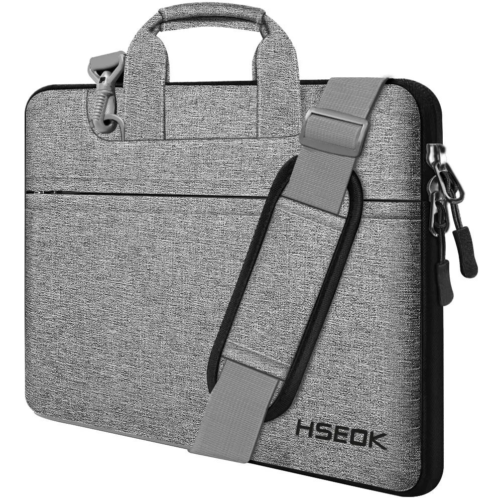 Laptop Shoulder Bag 15 15.6 16 Inch Compatible MacBook Pro 16 15.4 Inch,Spill-Resistant Handbag for Most 14"-16" Notebooks Gray Black