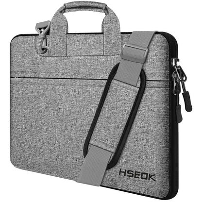 Laptop Shoulder Bag 15 15.6 16 Inch Compatible MacBook Pro 16 15.4 Inch,Spill-Resistant Handbag for Most 14"-16" Notebooks Gray Black