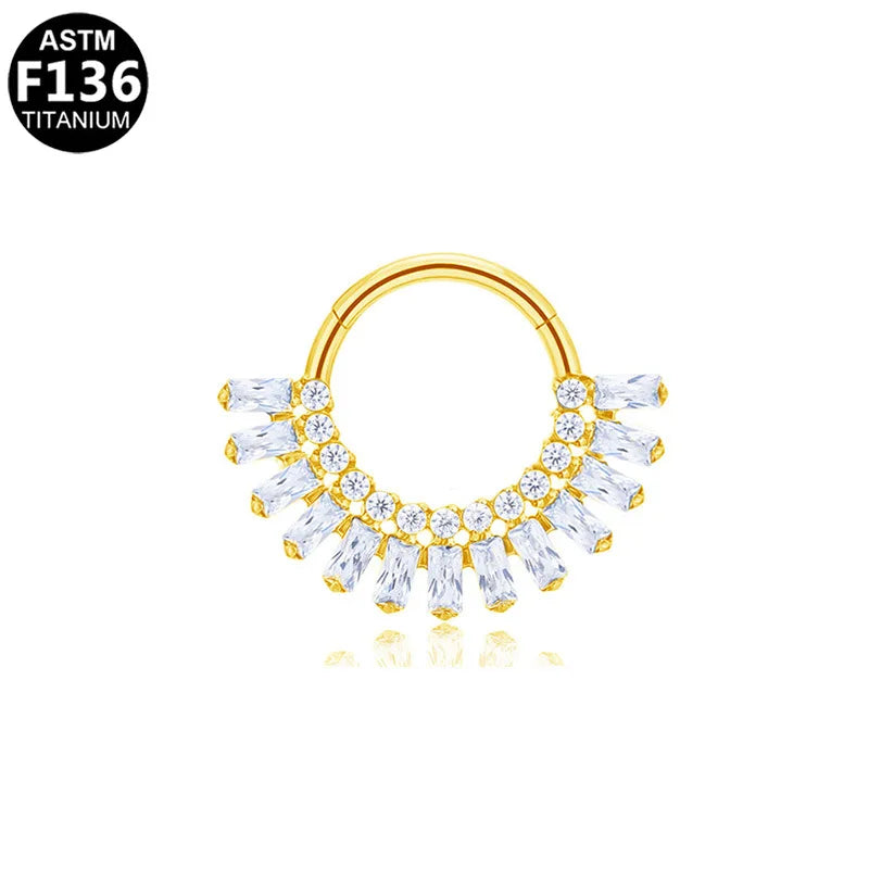 F136 Titanium Nose Ring for Men and Women 16G 8mm Hoop Septum Nose Piercing Jewelry Cartilage Earrings CZ Body Jewelry G23 G1208255