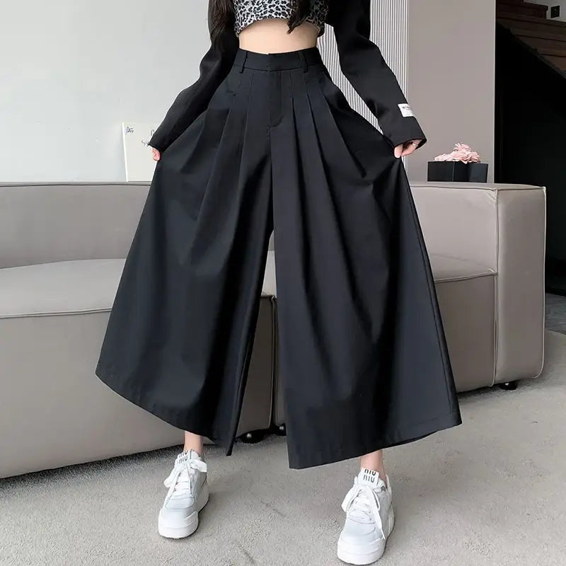 Irregular suit, pants, skirt, female 2024, short, loose, wide leg, big swing pants, high waist, slimming, pleated casual pants Badiee Stylez
