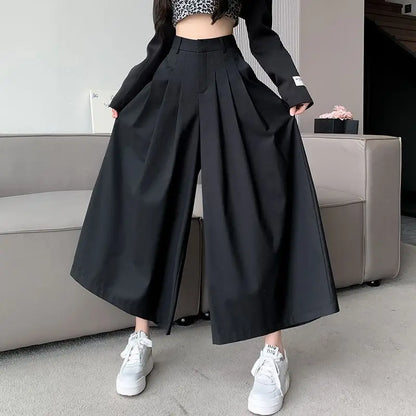 Irregular suit, pants, skirt, female 2024, short, loose, wide leg, big swing pants, high waist, slimming, pleated casual pants Badiee Stylez