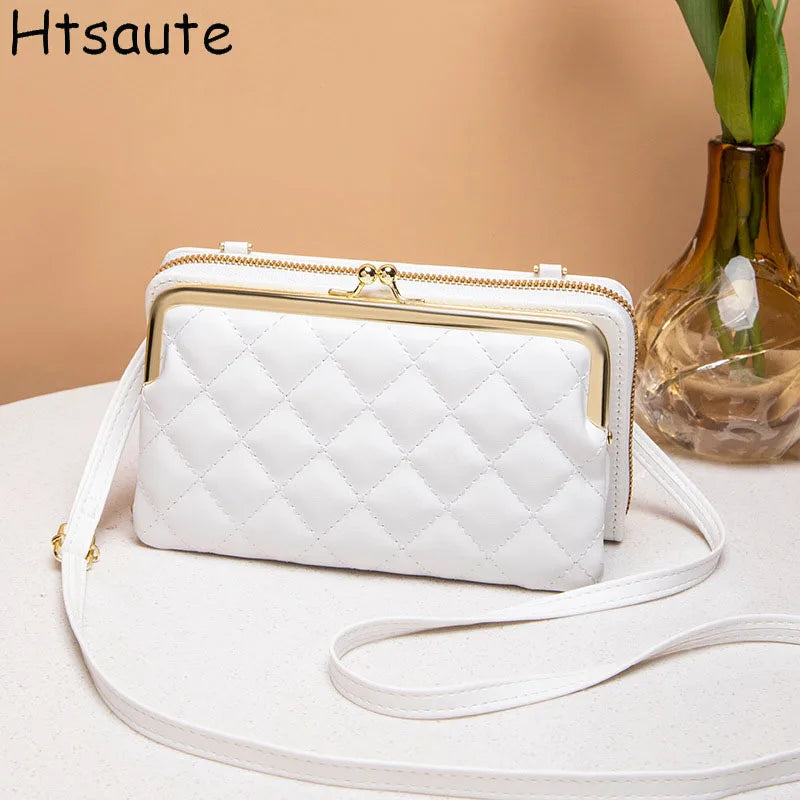 Bags for Women Trend PU Leather Handbags for Women Beige White Black Fashion Hand Bag Bolsas Para Mujeres Sac Phone Holder