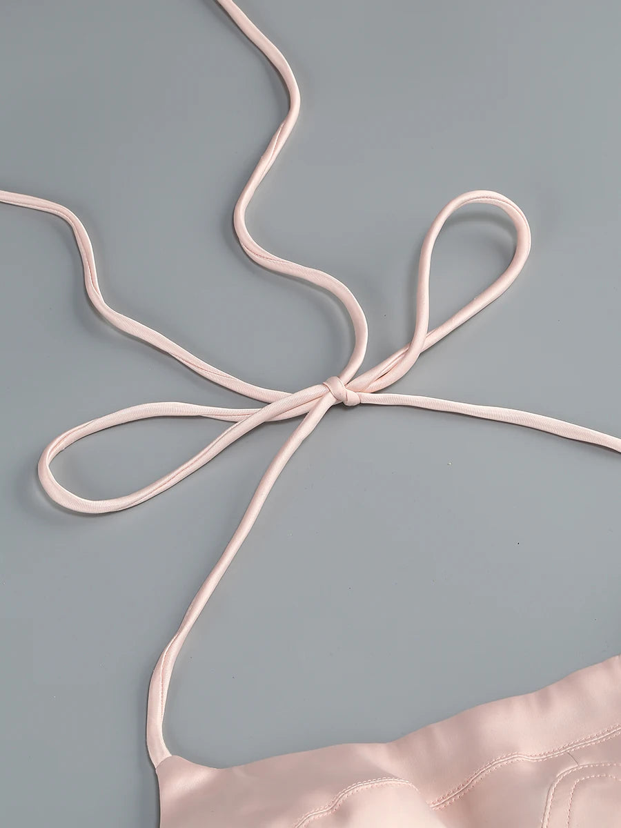 Pink Prom Dress Strapless Pink Structured Top With Floral Embellished Mini Skirt Bodycon Celebrity Party Cocktail 2 Pieces Set