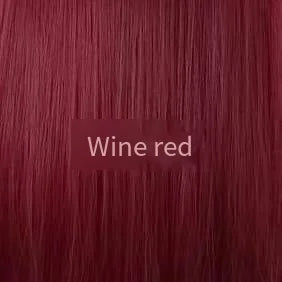 Black Synthetic Wig Fluffy Natural Fringe Waist-Length Straight Hair Women Cosplay Daily Use Of Heat-Resistant Full Head Cover 003-Wine red 28inches